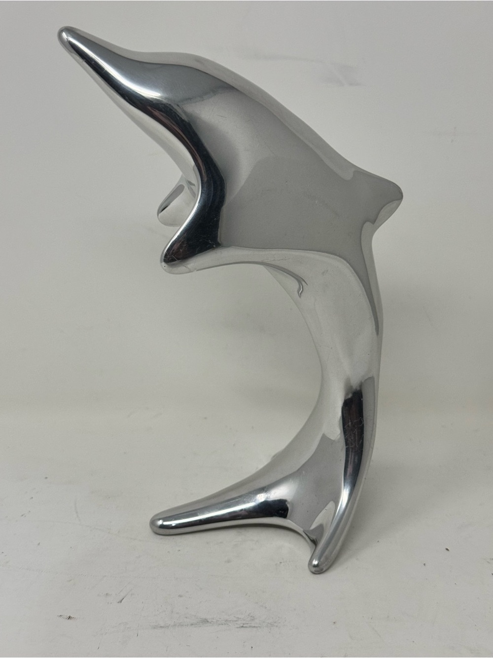 Leaping mid-century aluminum Sculpture by Hoselton signed 1291 preowned